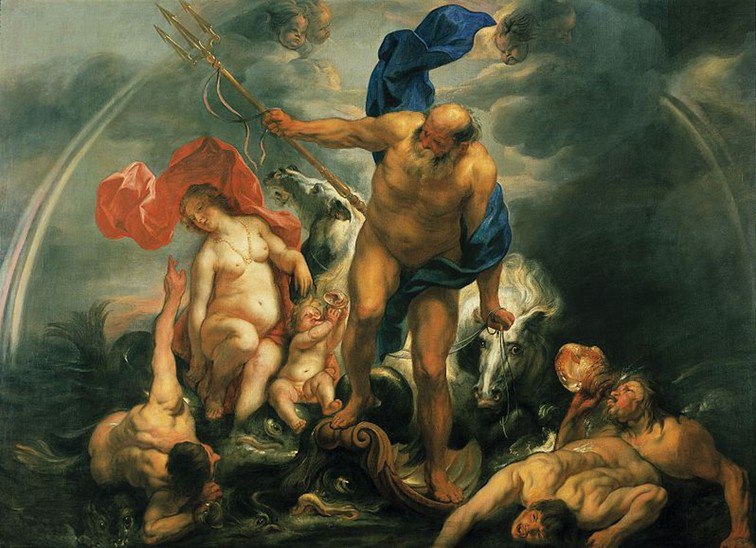 Neptunus en Amphitrite in de storm